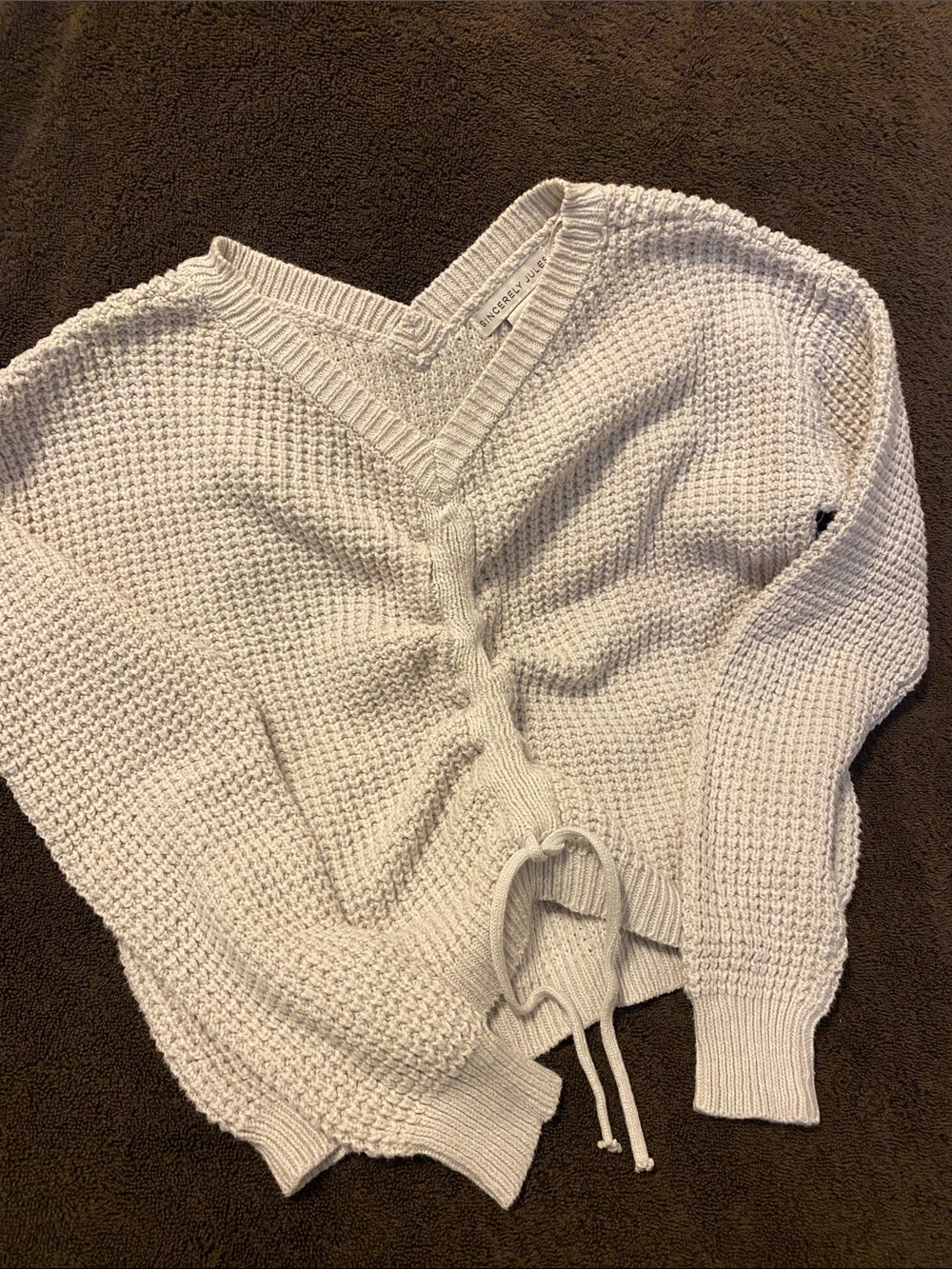 SINCERELY JULES cropped Cinched front Sweater sz S